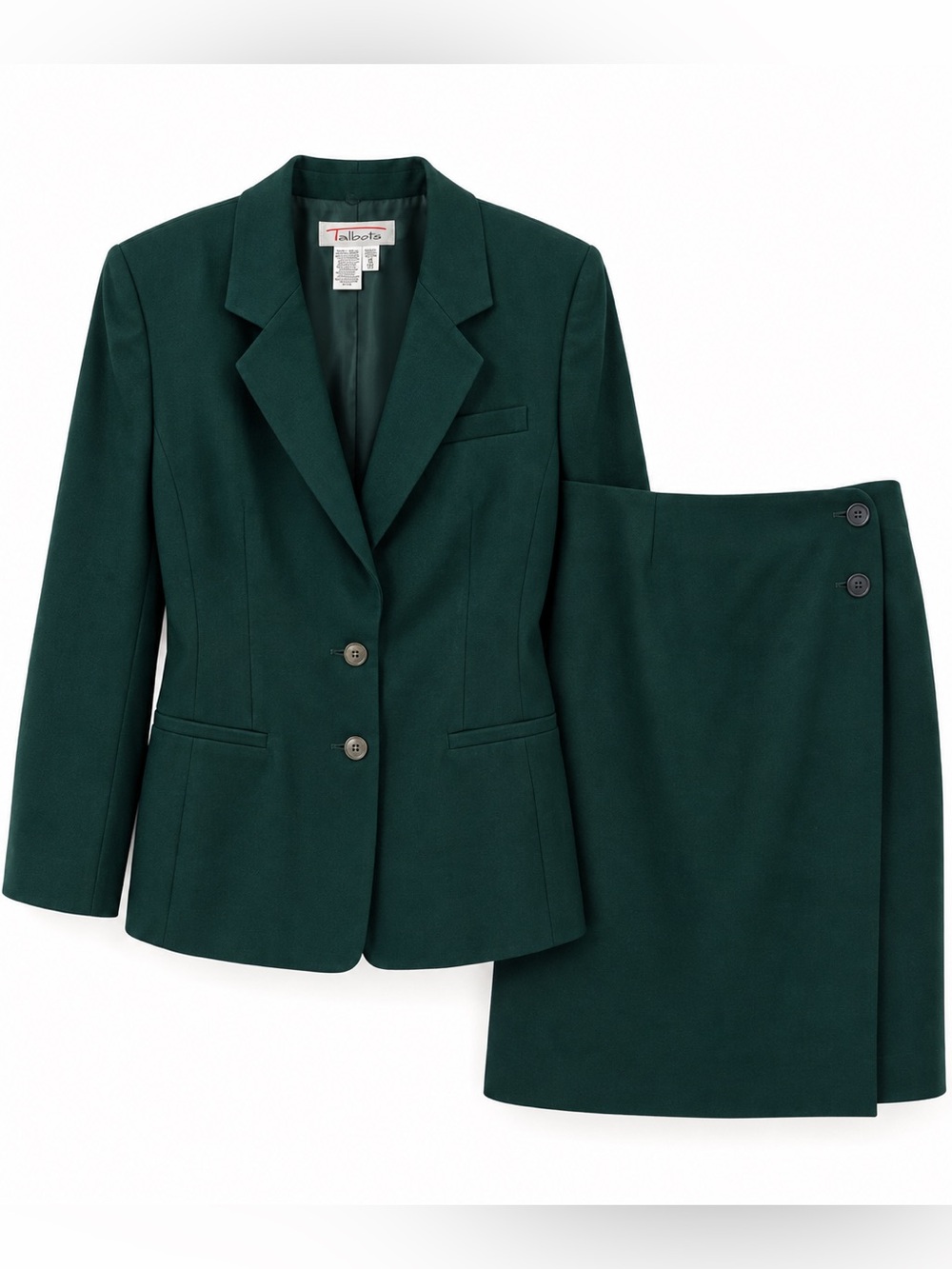Vintage green Talbots Pure worsted Wool Two Piece Suit Size 10